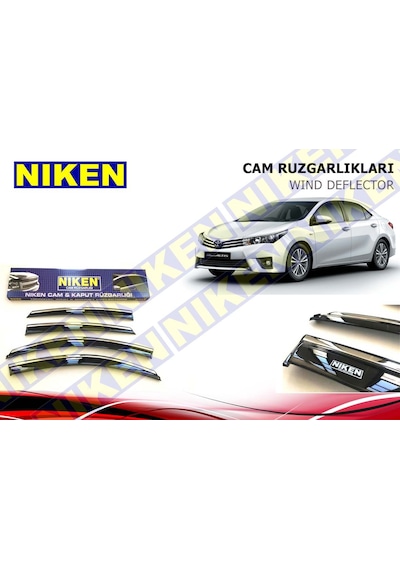 Toyota Corolla Uyumlu Cam Rüzgarlığı 4Lü Kromlu 2014-2015-2016-2017-2018