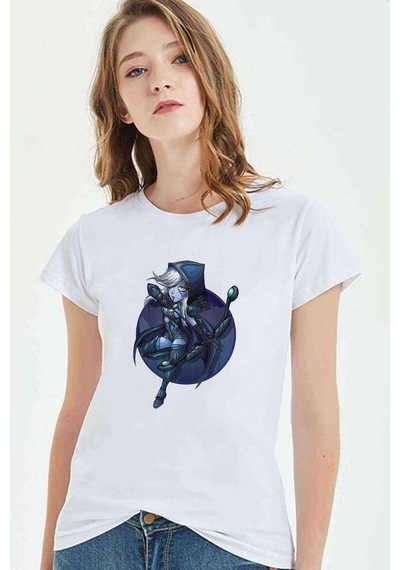 Drow Ranger Baskılı Beyaz Kadın Tshirt