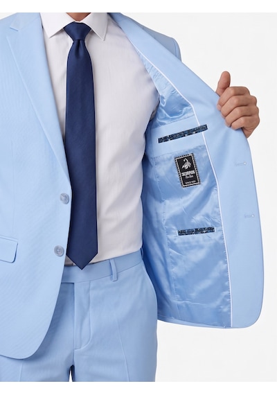 Tk6893 Erkek Klasik 2 Li Takım Elbise 2 Düğmeli Slim Fit Esnek Kumaş Çift Yırtmaçlı 7 Drop Bebek Mavi
