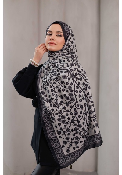 Mimiyum Alya Desen Soft Şal Siyah