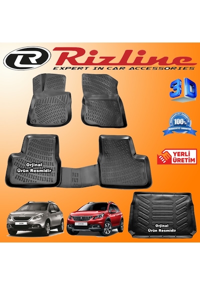 Peugeot 2008 3D Paspas + Bagaj Havuzu 2013-2019 Arası Rizline N11.31572