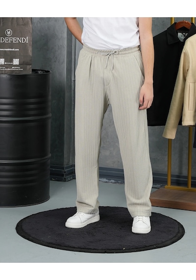 Modefendi Örgülü Model Baggy Kesim Jogger İpli Pantolon Gri Modefendi Örgülü Model Baggy Kesim Jogger İpli Pantolon Gri