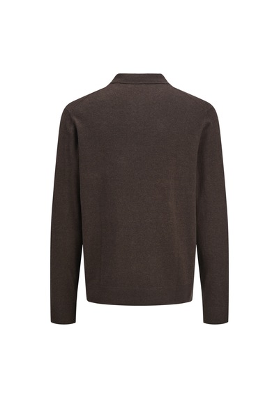 Jack & Jones Erkek Polo Yaka Uzun Kollu Triko Üst - Emil - 12268210 Mulch