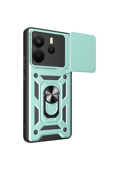 Redmi Note 14 4g Pars Lens Yüzüklü Silikon - Yeşil Bz8683140879464