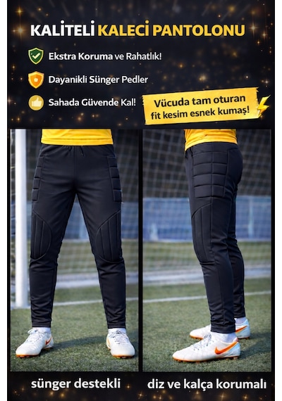 Hnsport Mayer Kaleci Pantolonu Sünger Korumalı Siyah