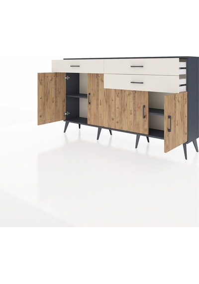 Arges Konsol 2 Raflı 3 Çekmeceli 4 Kapaklı 176x30x99 Antrasit-çam/aytaşı Atlas Çam/aytası - Antrasıt Arges Konsol 2 Raflı 3 Çekmeceli 4 Kapaklı 176x30x99 Antrasit-çam/aytaşı Atlas Çam/aytası - Antrasıt