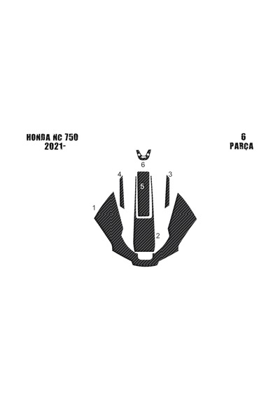 Honda Nc 750 2021- 6 Parça Tank Pad Siyah