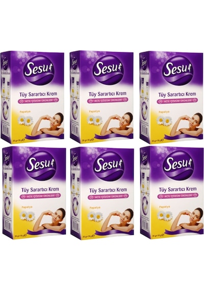 Sesu Tüy Sarartıcı Krem 35 Gr + 18 Gr X 6 Paket