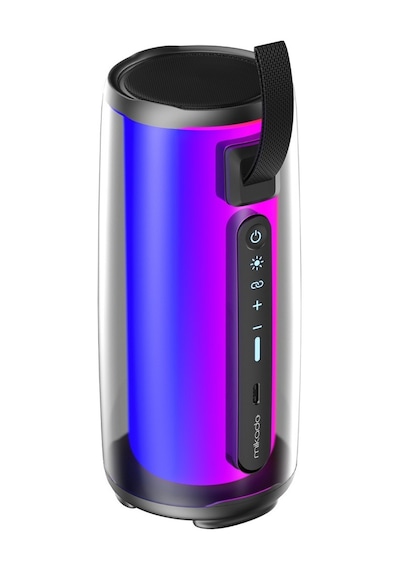 Mikado Md-17bt Capella Siyah 10w 1 Rgb Mikrofonlu Transparan/bt/tf Kart/aux/usb Tws 1800 Mah Bataryalı Speaker