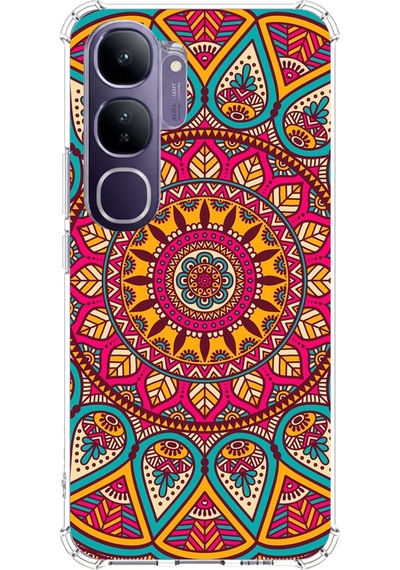 Vivo V40 Lite Uyumlu Mandala Baskılı Silikon Kılıf Renkli