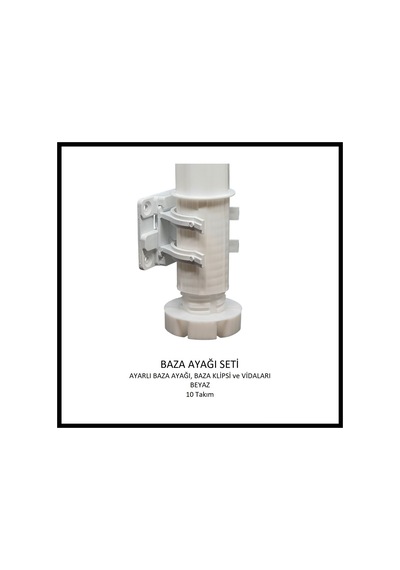 Baza Ayağı Seti, 10 Cm, Beyaz, 10 Takım Beyaz