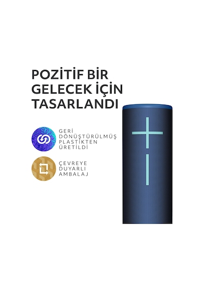 Ultimate Ears Boom 4 Taşınabilir Su Geçirmez Bluetooth Hoparlör, 360 Derece, 15 Saatlik Pil Ömürlü - Mavi
