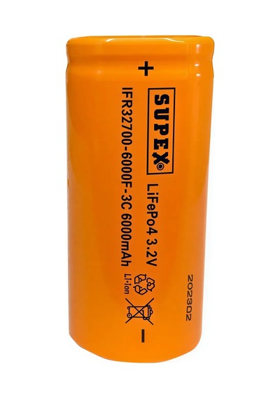Supex Ifr32700-6000f-3c 3.2v 6000mah Lifepo4 Düz Kafa Başsız Pil