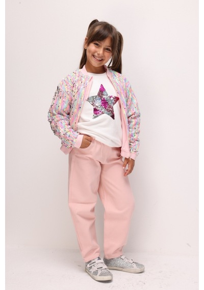 Le Mabelle Pembe Kız Çocuk Gabardin Pantolon - Prunella Pembe