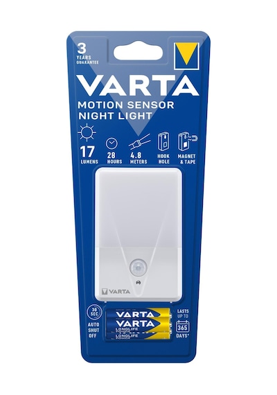 Varta Hareket Sensörlü Gece Aydınlatması Tekli Paket 3 Adet AAA İnce Kalem Pil Dahil
