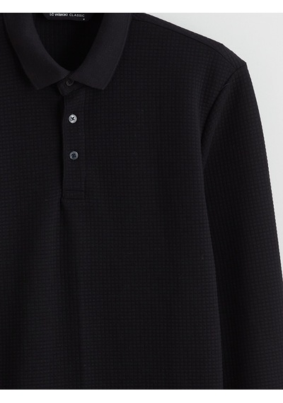 Lcwaıkıkı Classic Siyah Polo Yaka Erkek Sweatshirt