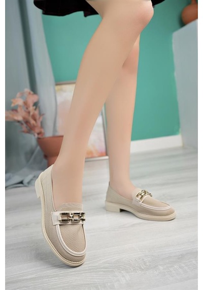 Alemdarshop Kadın Nude Zincir Tokalı Kalın Taban Pu Deri Günlük Klasik Topuklu Loafer Makosen Ayakkabı F Krem Tekstil Alemdarshop Kadın Nude Zincir Tokalı Kalın Taban Pu Deri Günlük Klasik Topuklu Loafer Makosen Ayakkabı F Krem Tekstil