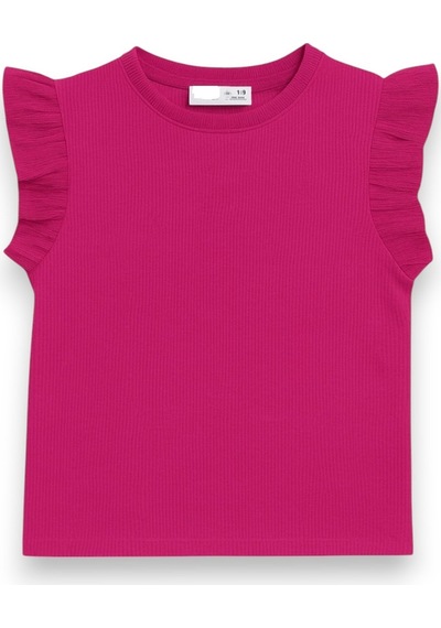 Kolu Fırfırlı Kız Çocuk Bluz Pembe