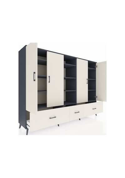 Hyperion Dolap 12 Raflı 3 Çekmeceli 4 Kapaklı 220x44x163 Antrasit Antrasit-aytaşı Hyperion Dolap 12 Raflı 3 Çekmeceli 4 Kapaklı 220x44x163 Antrasit Antrasit-aytaşı