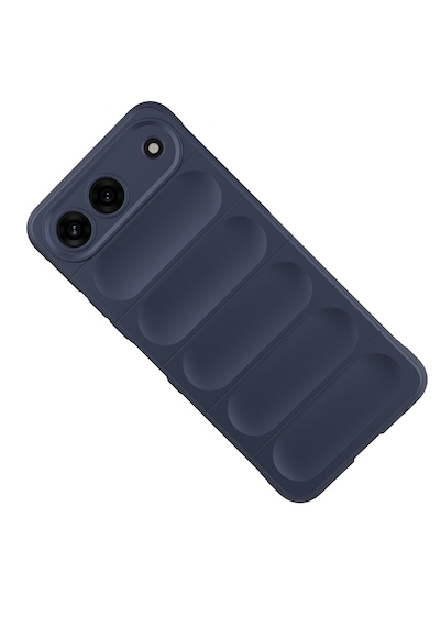 Tecno Spark 40 5g Kılıf Darbe Emici Esnek Tpu Oyuklu Arka Yüzey Tasarımlı Etnik Silikon Kapak Lacivert