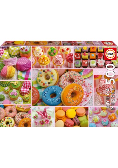 Educa Puzzle - 500 Parça Tatlı Parti Kolajı Puzzle - 19904 - Sweet Party Collage