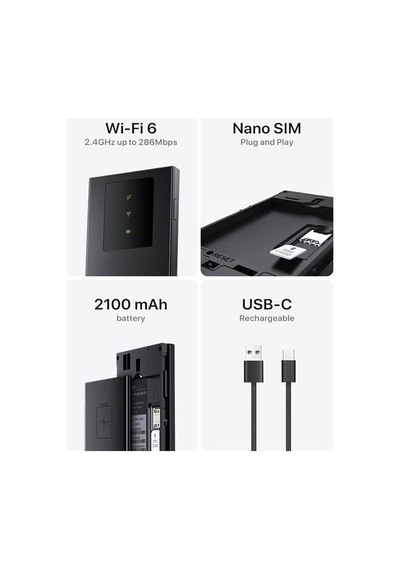 Tenda Mf3 Wıfı6 Dual Band Mobil 4g Lte Router Bataryalı-213469