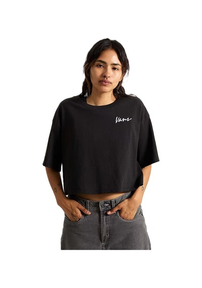 Vans Classic Script Kadın Siyah T-shirt - Vn000qdf