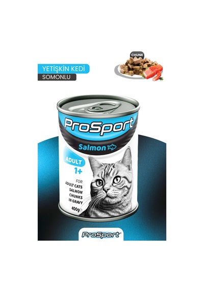 Prosport Chunk Somonlu 6'lı Yetişkin Kedi Konserve Yaş Mama 400 Gr 6
