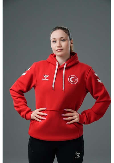Hummel Armin Milli Takım Pamuklu Hoodie Kırmızı