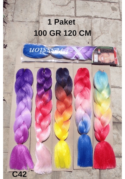 X-pression Afrika Örgüsü Ombreli Sentetik Saç 100 Gr 3 Renk 40