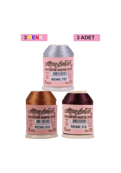 3 Adet Altınbaşak Oya Ve Dantel İpi 20 Gr - Royaleks - No: 410 -