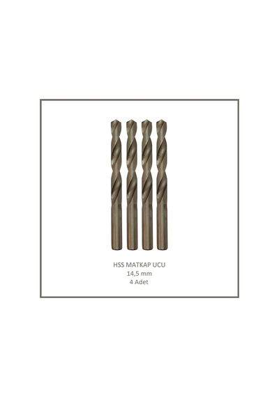 Hss Matkap Ucu 14,5 Mm, Metal, Ahşap, Plastik İçin 4 Adet