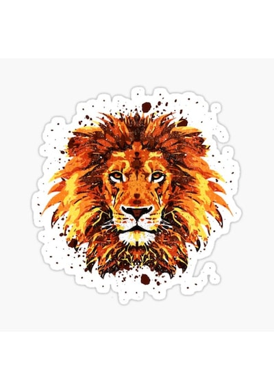 Renkli Aslan Araba Oto Sticker Yapıştırma Etiket 17Cm D6