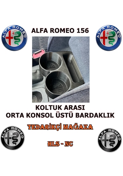 Alfa Romeo 156 Mk1 Koltuk Arası Orta Konsol Üstü Bardaklık Tek Parça 1