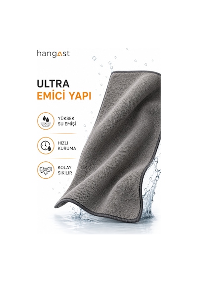 Premium Mikrofiber Temizlik Bezi 50x70 Cm İz Bırakmayan Çok Amaçlı Cam, Araç, Mutfak, Banyo, Ekran Temizlik Bezi Gri Diğer