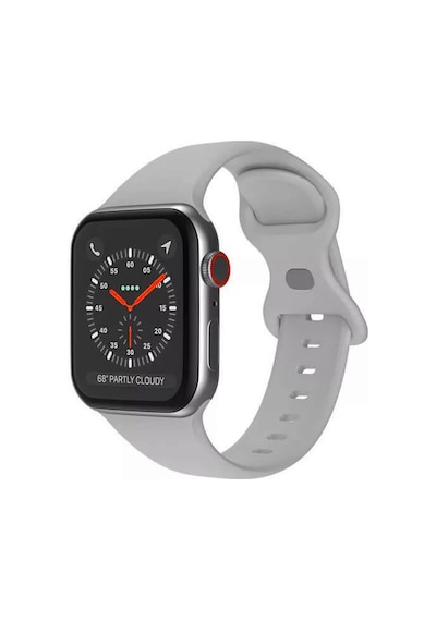 Wozlo Apple Uyumlu iOS Watch 1, 2, 3, 4, 5, 6, 7, 8, Se Silikon Kordon Kayış - S-m Beden 38/40/41mm - Gri
