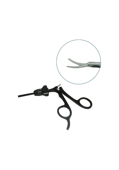 Barışhan Medikal Laparoskopik Reusable Eğri Uç Makas 5 x 330 MM 20 MM Çene Siyah