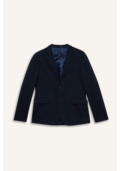 Defacto Slim Fit Dar Kesim Blazer Ceket F7690ax25aunv64 Lacivert