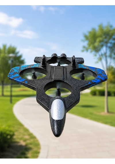 4 Pervaneli Jet Uçak Drone Uzaktan Kumandalı 360 Takla Renkli Işıklı Dengeli Uçuş