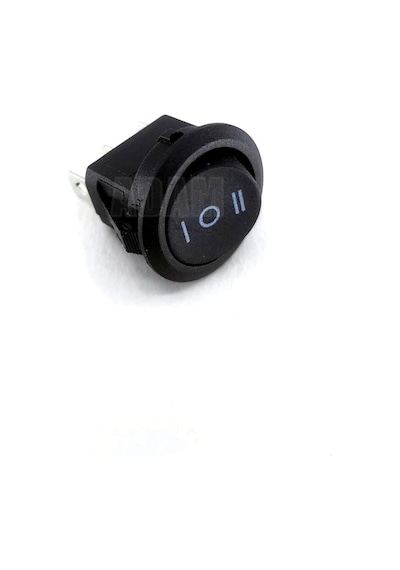 12v Mini Yuvarlak Anahtar 1-0-2 Siyah Rocker Switch