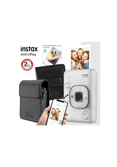 Fujifilm Instax Mini Liplay Hybrid Stone White Fotoğraf Makinesi Seti 2