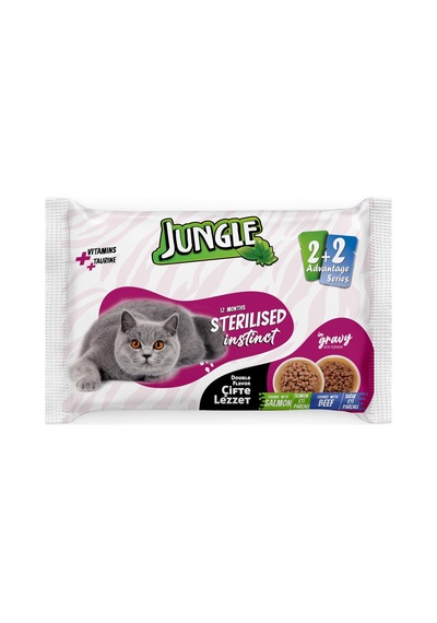 4 X 100 Gr Çift Lezzet Pouch Kısır Kedi Somon - Biftek