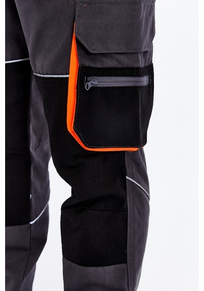 Uniprom İş Pantolonu Lizbon Plus Model Çok Cepli Harman Kumaş Füme Füme