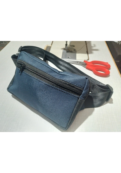 Unisex Slim Fit Köşeli Çapraz Göğüs Çantası İmperteks Body Bag Emre Çanta Dikim Evi Logosuz Sade Tasarım Lacivert