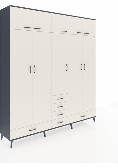 Hyperion Dolap 6 Raflı 6 Çekmeceli 4 Askılı 220x44x243 Antrasit-aytaşı/aytaşı Aytası/aytası Hyperion Dolap 6 Raflı 6 Çekmeceli 4 Askılı 220x44x243 Antrasit-aytaşı/aytaşı Aytası/aytası