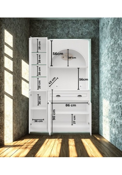Lureo Nera Arch Sol Vitrinli Kahve Köşesi Led Aydınlatmalı, Komple Mdf Premium Kahve Ünitesi Beyaz Lureo Nera Arch Sol Vitrinli Kahve Köşesi Led Aydınlatmalı, Komple Mdf Premium Kahve Ünitesi Beyaz