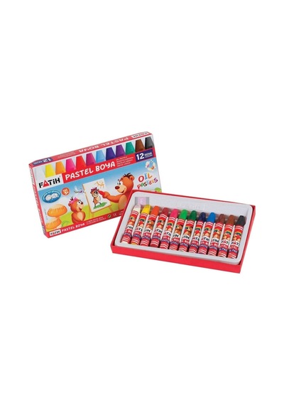 12'li Pastel Boya Çok Renkli