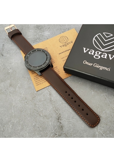 Vagave Samsung Uyumlu Active / Watch / Gear 20 Mm / 22 Mm Deri Kordon (498118366)