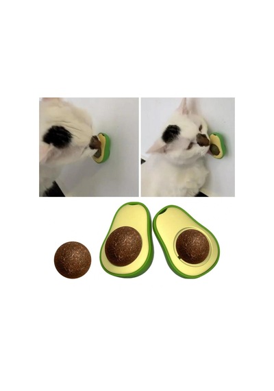 Hubrendy Cer Avokado Dönen Kedi Nanesi Cat Oyun Topu Doğal Kedi Oyuncağı