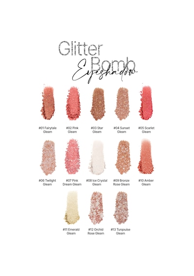 Mücevher Parlaklığında Yoğun Pigmentli Tekli Far Cre'ars Glitter Bomb Eyeshadow 02 Pink Gleam 23236904